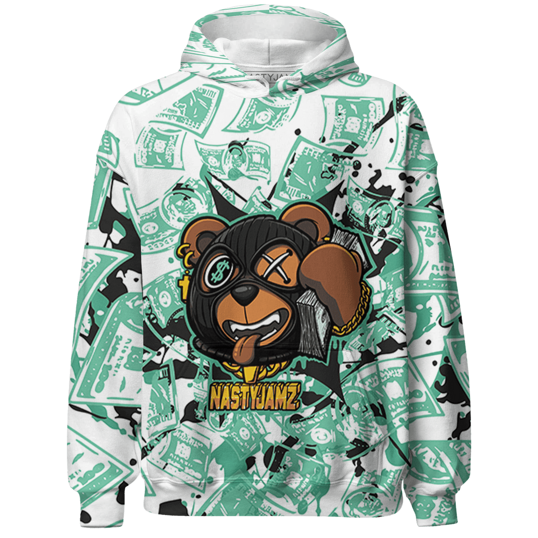 High OG Green Glow 1s Hoodie Match Money Motive BER 3D All-Over Print - NastyJamz