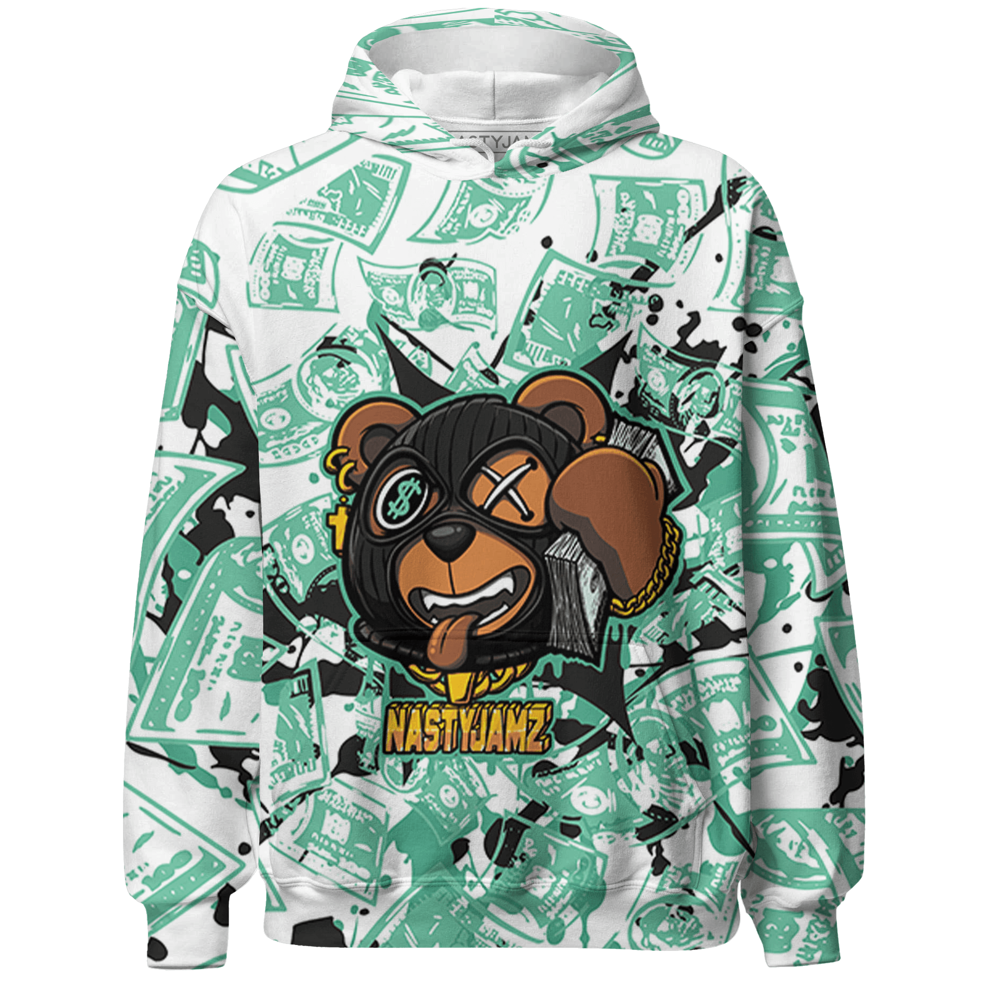High OG Green Glow 1s Hoodie Match Money Motive BER 3D All-Over Print - NastyJamz