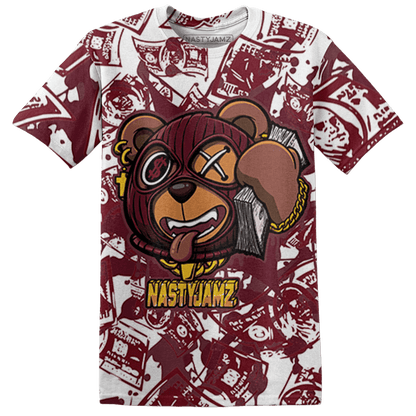 High White Team Red 1s T Shirt Match Money Motive BER 3D All-Over Print - NastyJamz