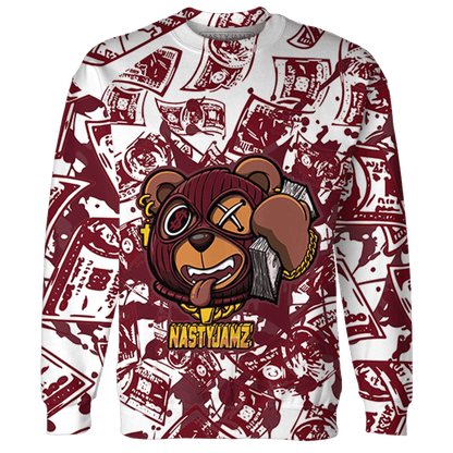 High White Team Red 1s Sweatshirt Match Money Motive BER 3D All-Over Print - NastyJamz