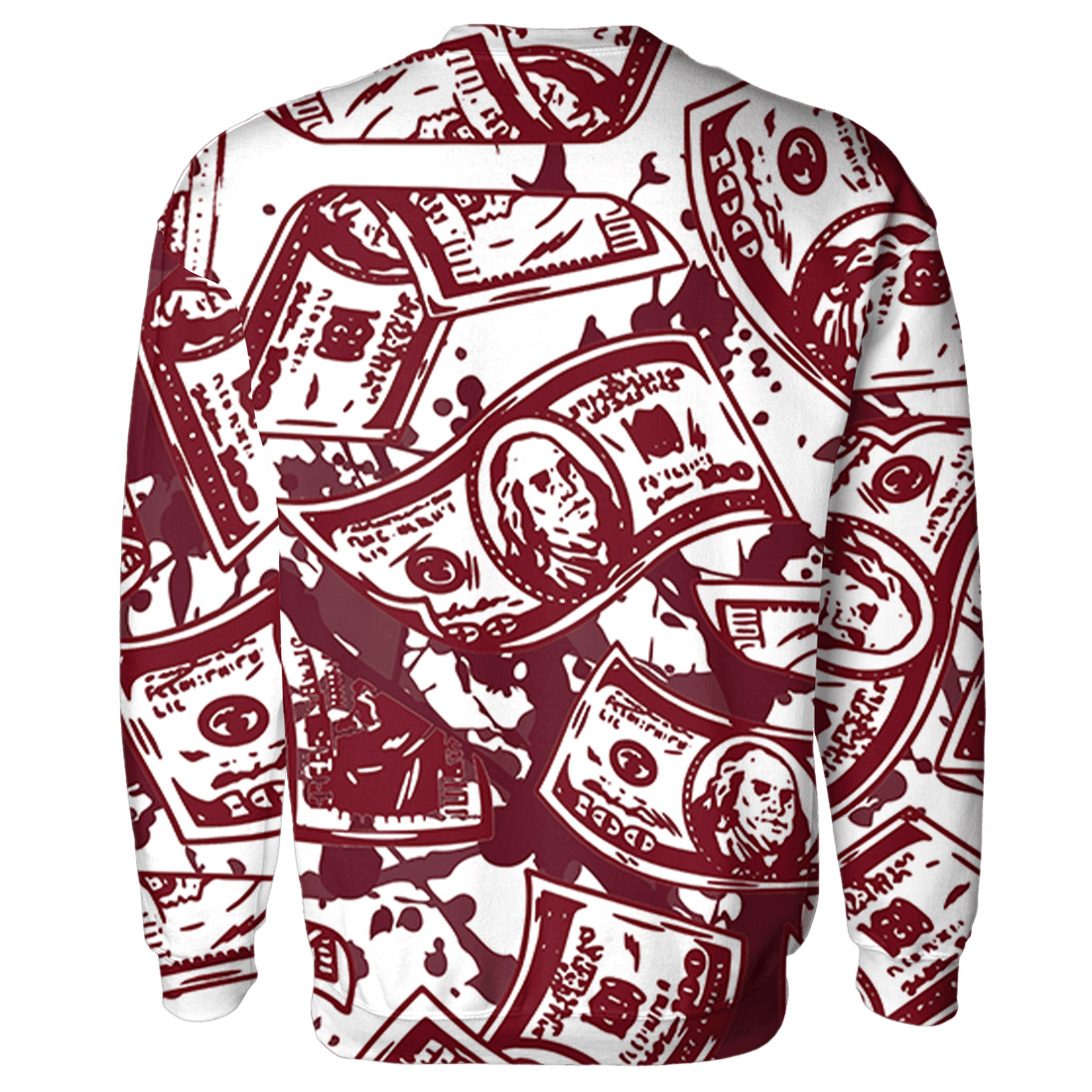High White Team Red 1s Sweatshirt Match Money Motive BER 3D All-Over Print - NastyJamz