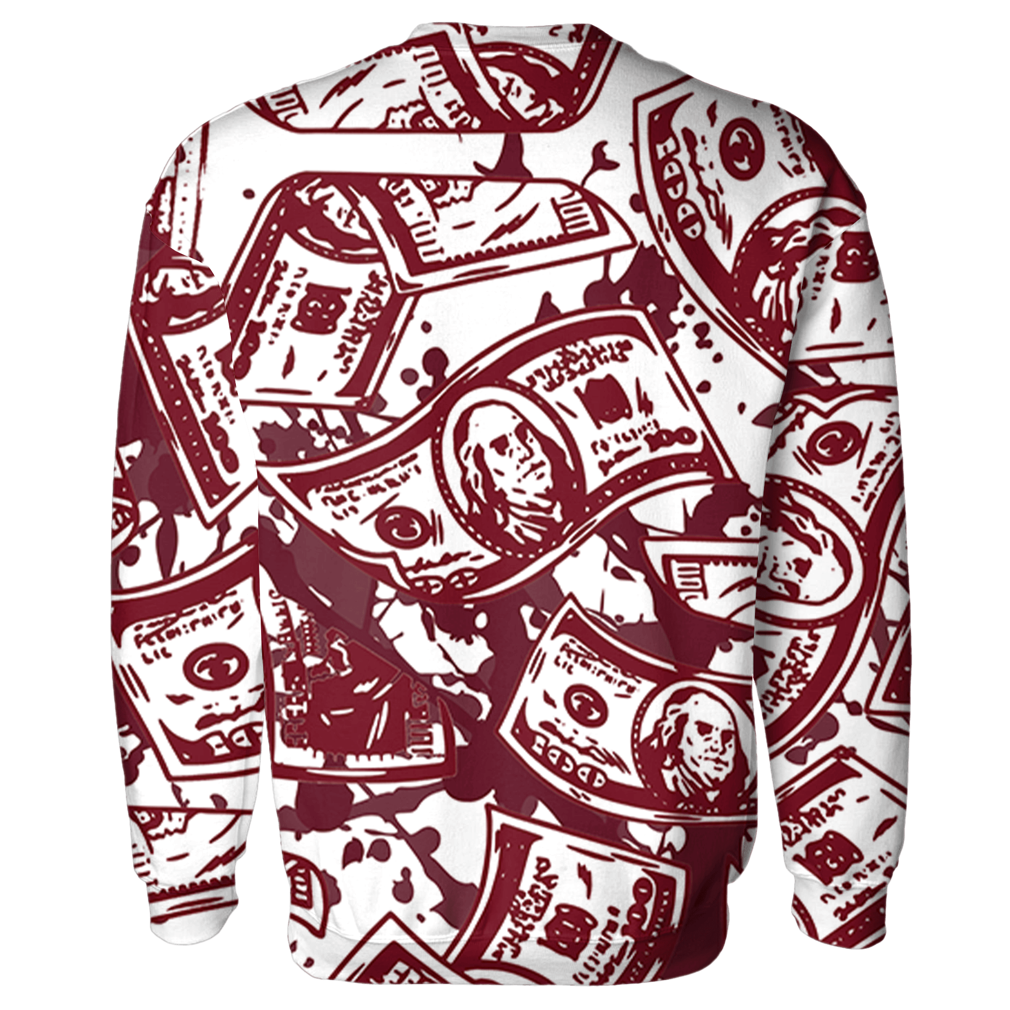 High White Team Red 1s Sweatshirt Match Money Motive BER 3D All-Over Print - NastyJamz