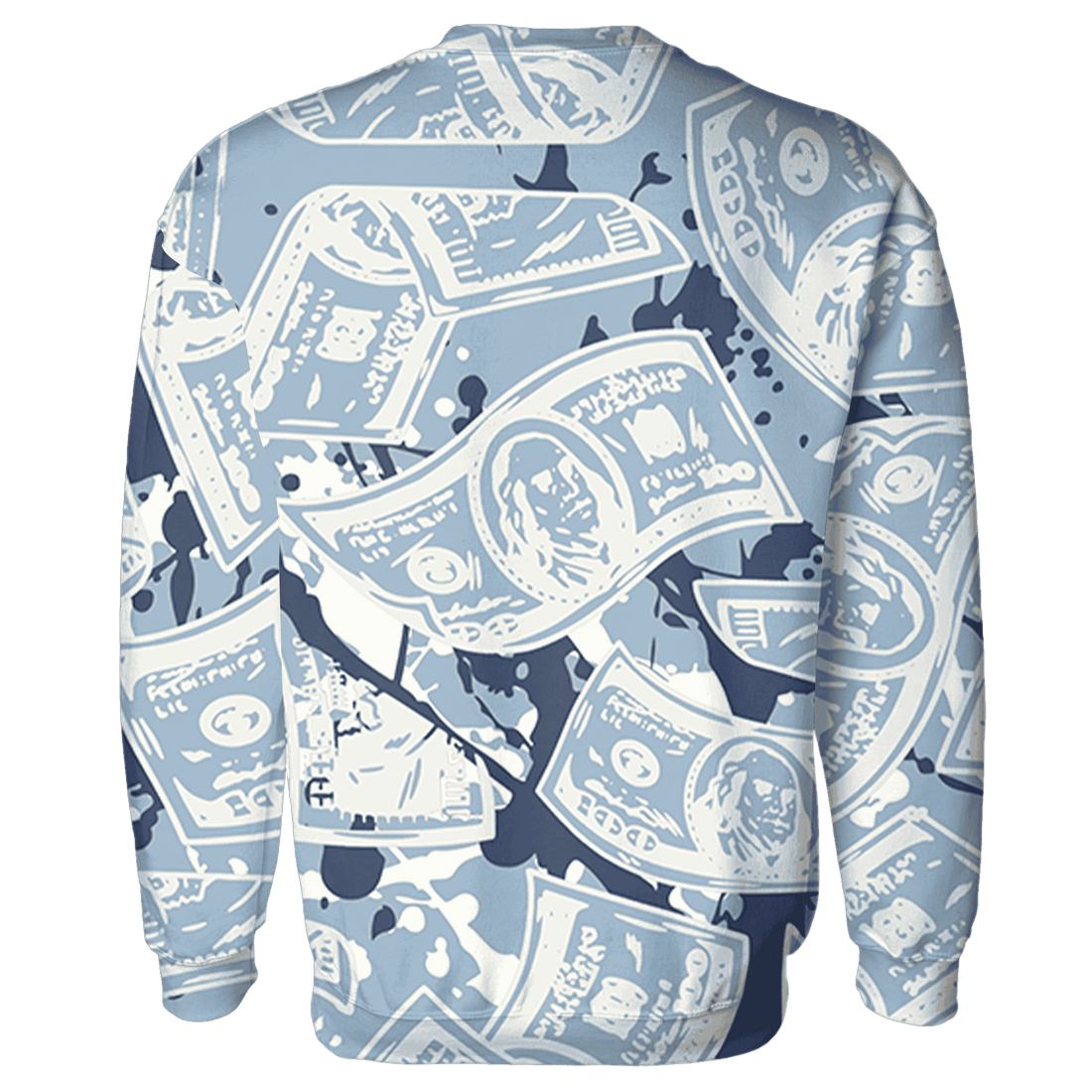 Mid Diffused Blue Grey 1s Sweatshirt Match Money Motive BER 3D All-Over Print - NastyJamz