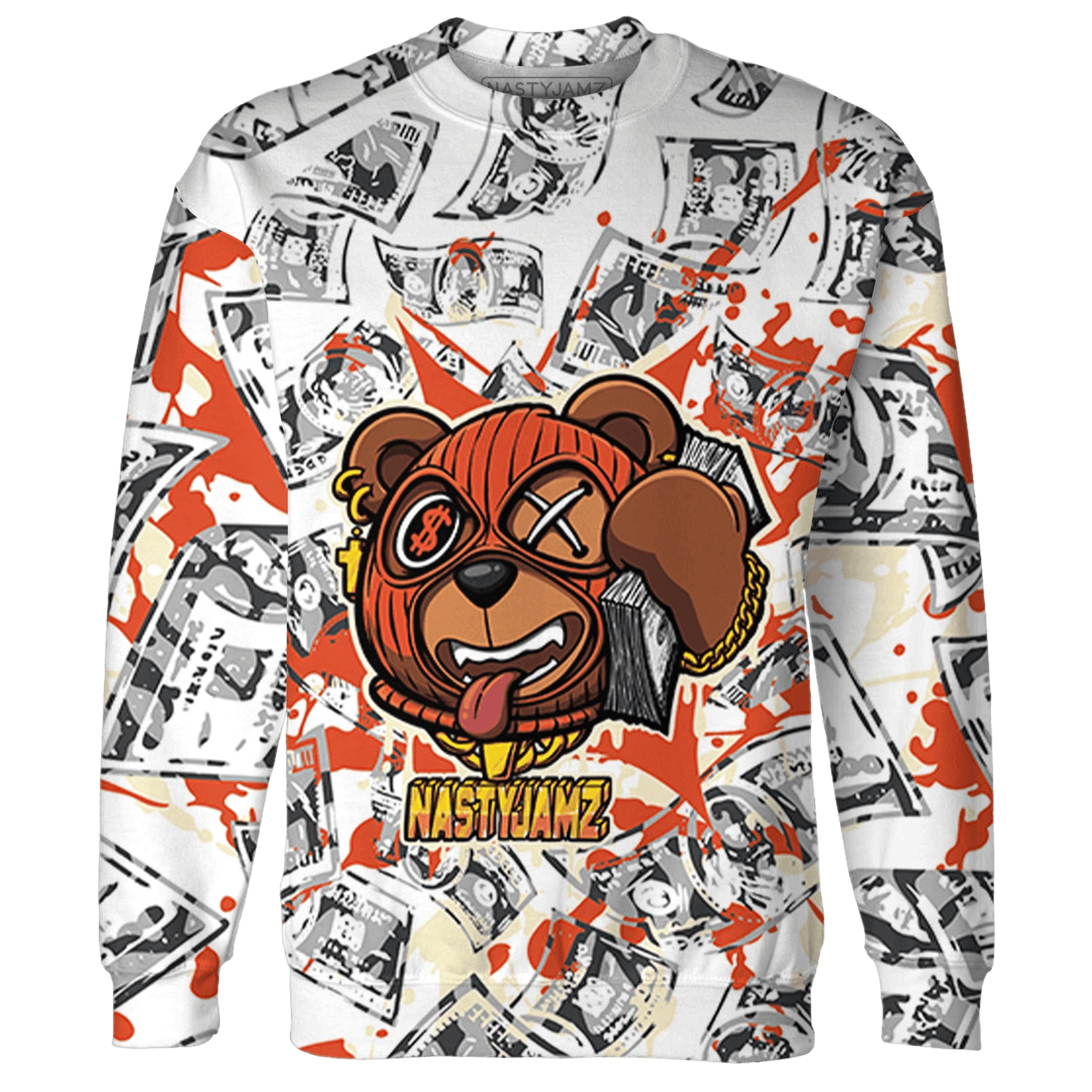 Georgia Peach 3s Sweatshirt Match Money Motive BER 3D All-Over Print - NastyJamz