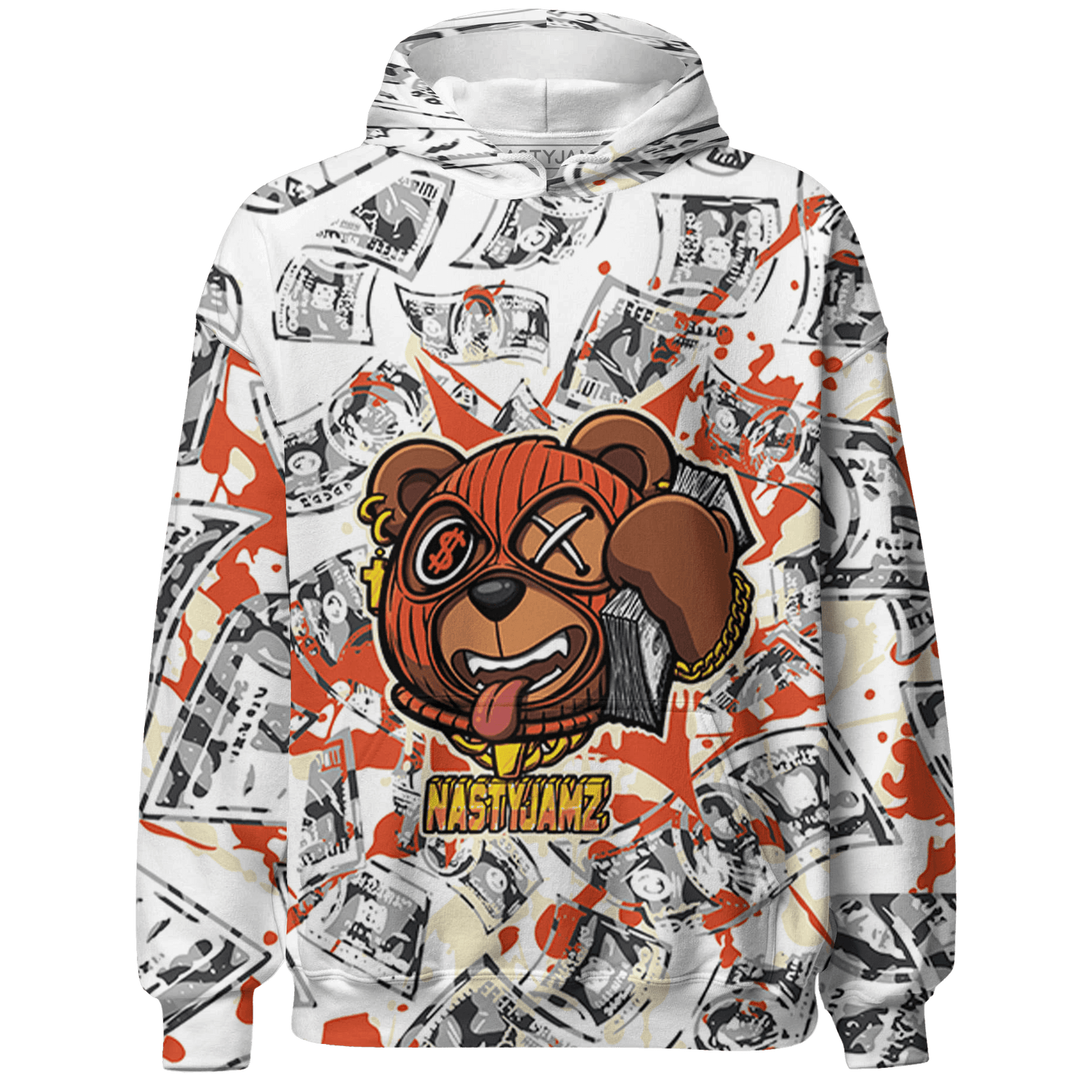 Georgia Peach 3s Hoodie Match Money Motive BER 3D All-Over Print - NastyJamz