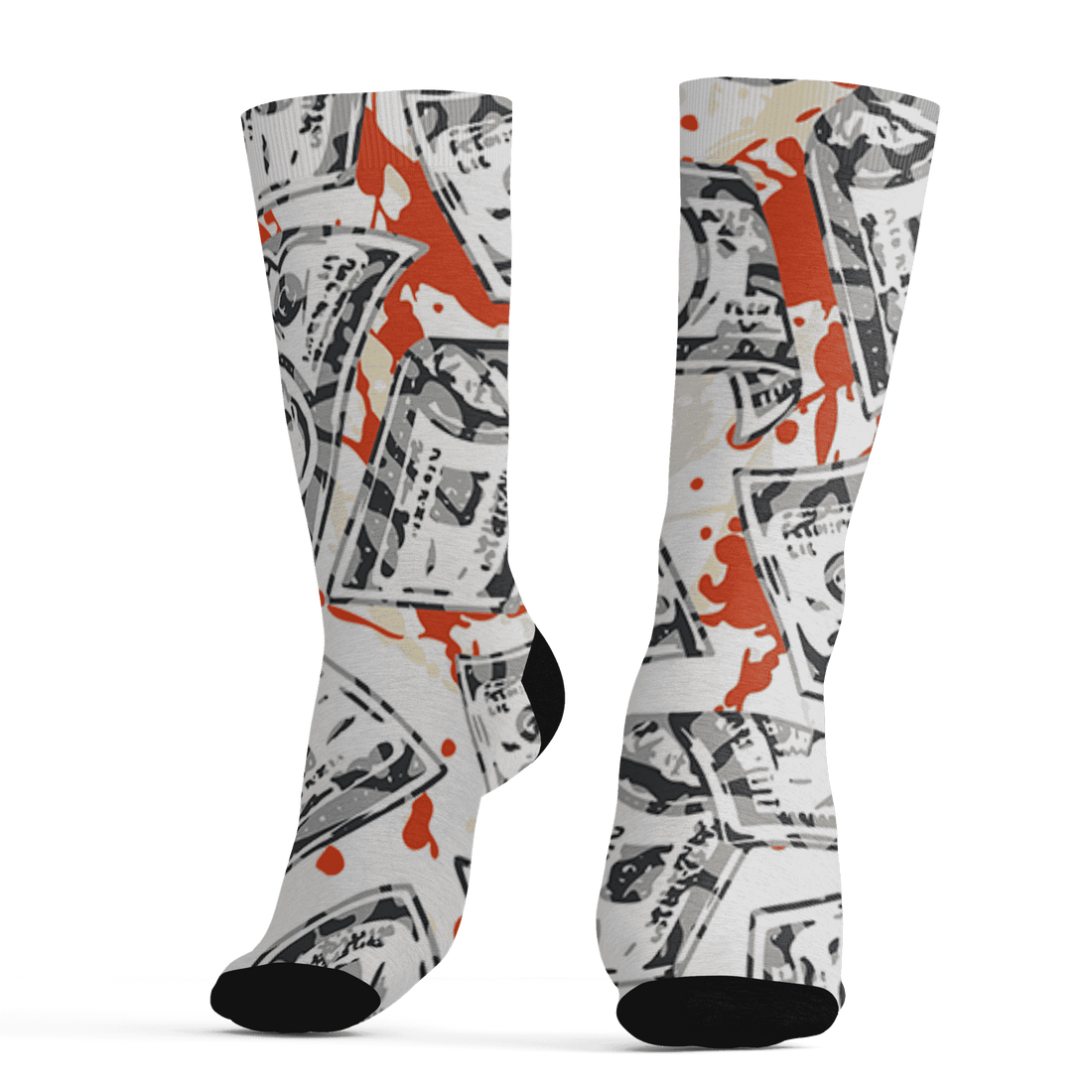 Georgia Peach 3s Socks Match Money Motive BER 3D All-Over Print - NastyJamz