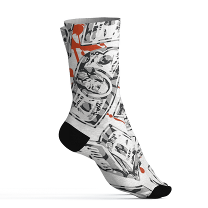 Georgia Peach 3s Socks Match Money Motive BER 3D All-Over Print - NastyJamz
