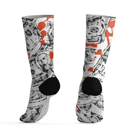 Georgia Peach 3s Socks Match Money Motive BER 3D All-Over Print - NastyJamz