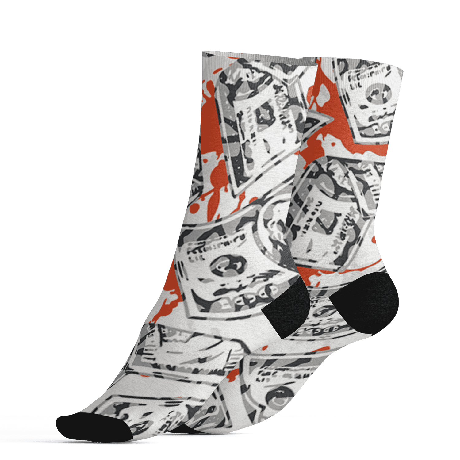Georgia Peach 3s Socks Match Money Motive BER 3D All-Over Print - NastyJamz
