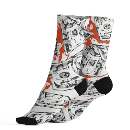 Georgia Peach 3s Socks Match Money Motive BER 3D All-Over Print - NastyJamz