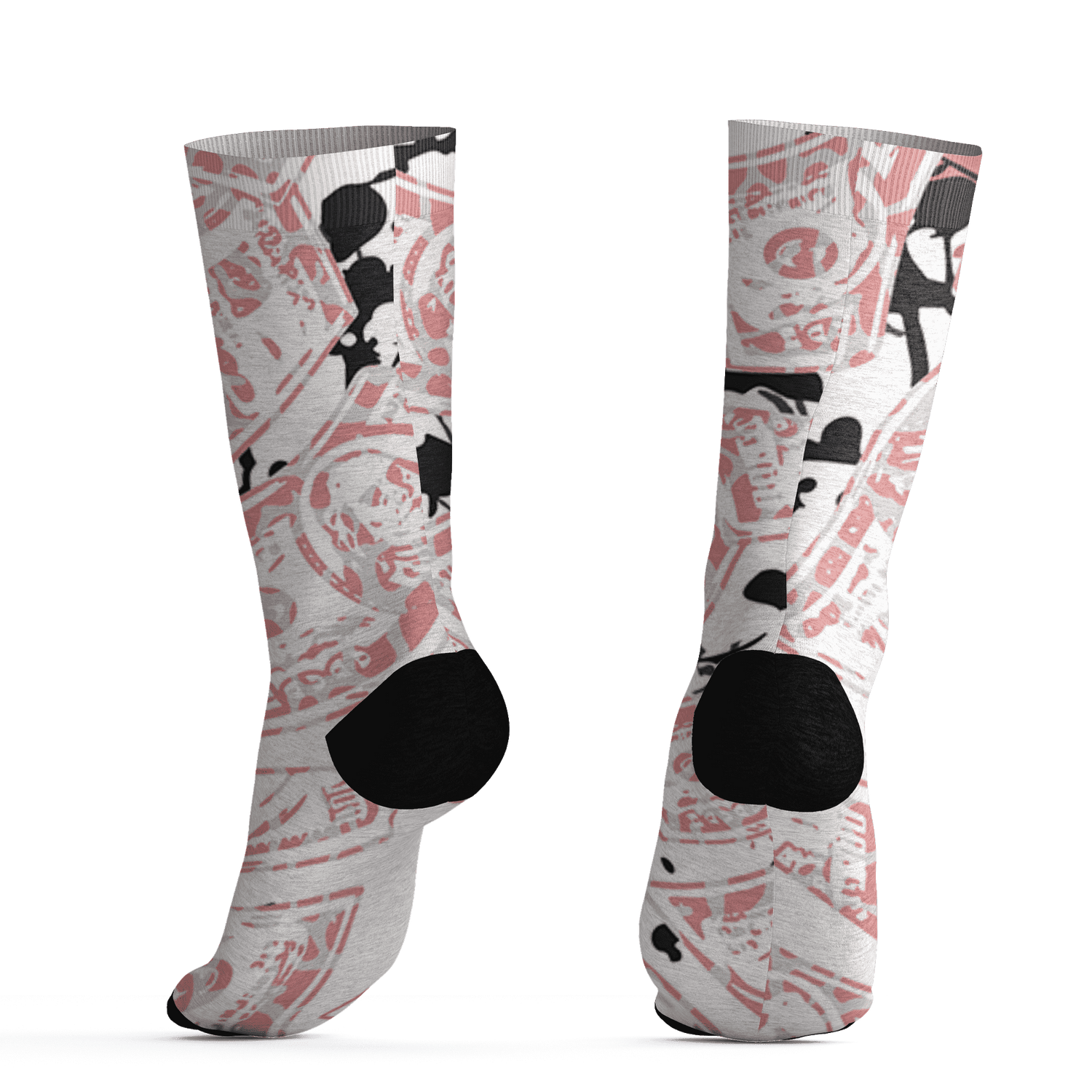 Red Stardust 3s Socks Match Money Motive BER 3D All-Over Print - NastyJamz