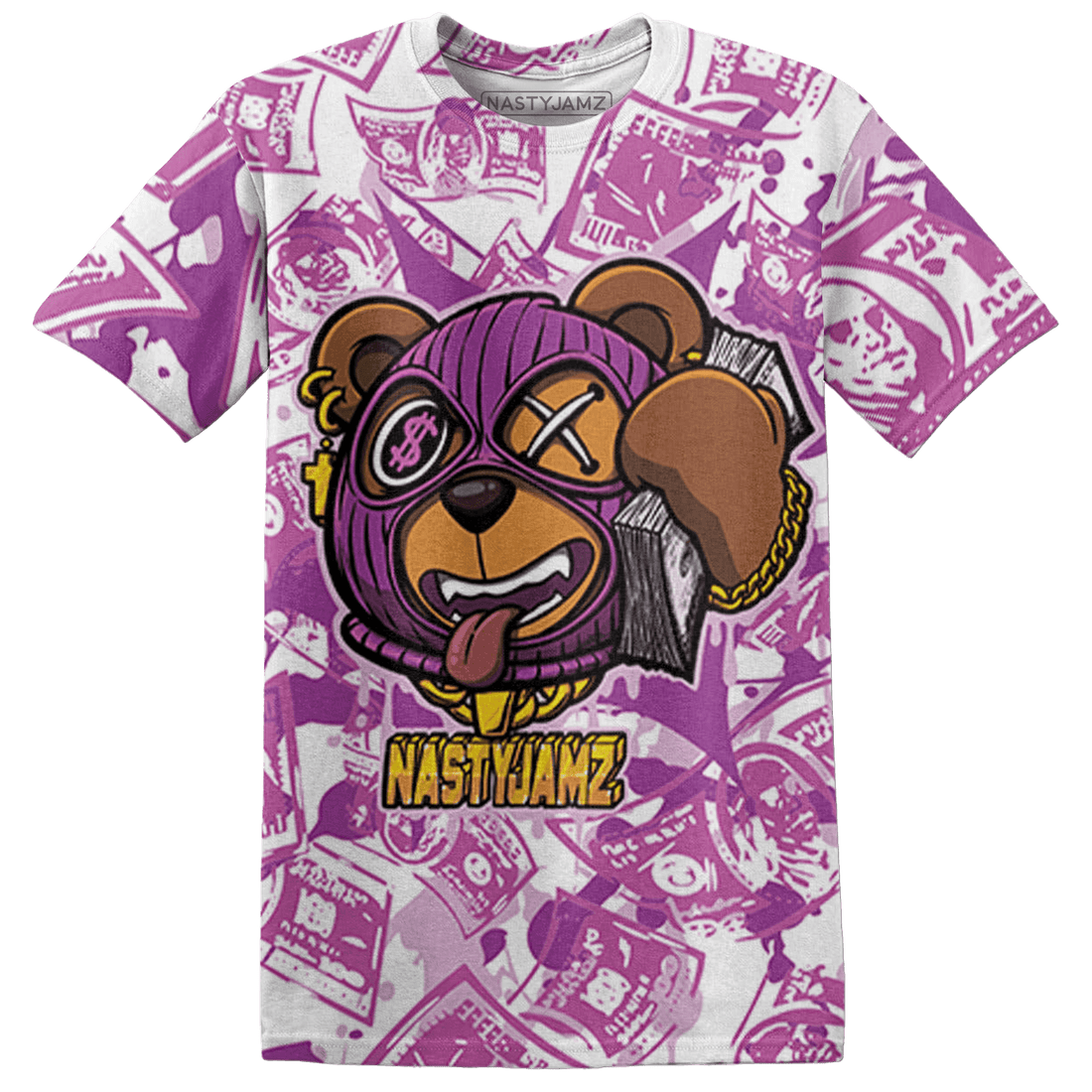 GS Hyper Violet 4s T Shirt Match Money Motive BER 3D All-Over Print - NastyJamz