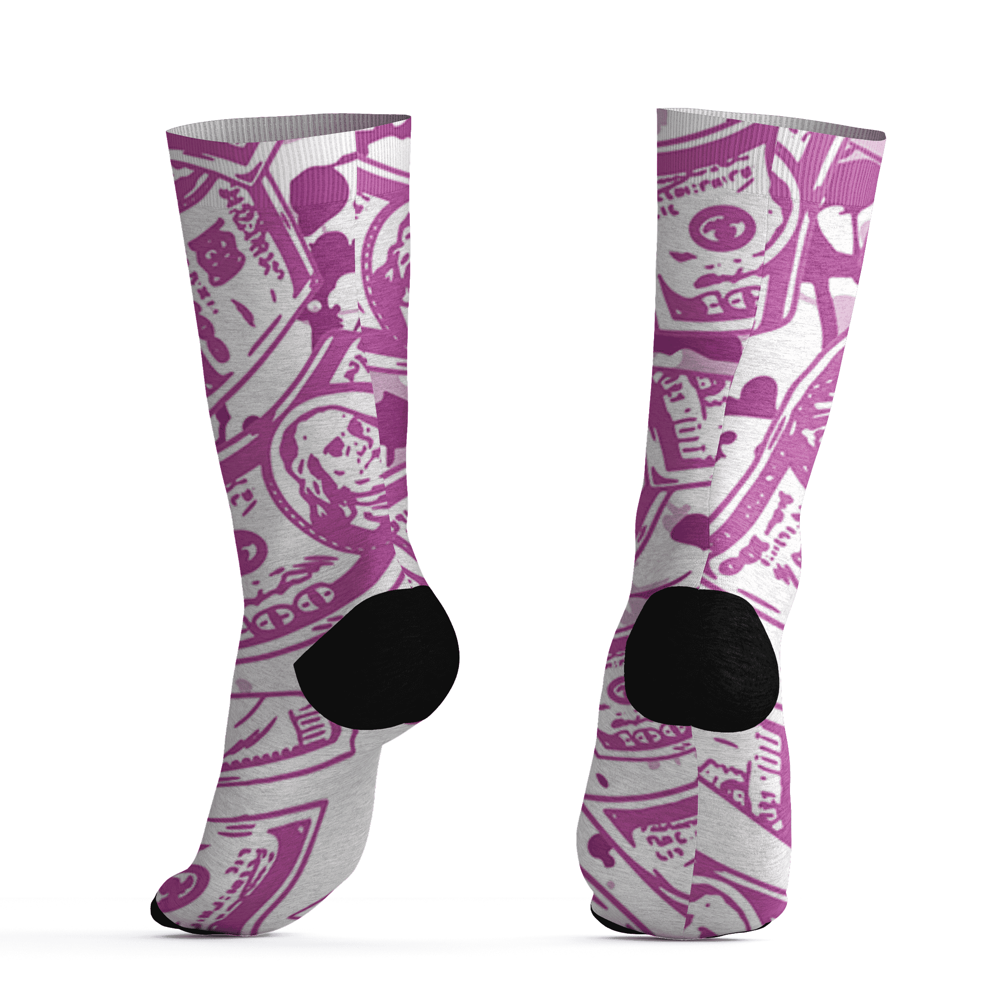 GS Hyper Violet 4s Socks Match Money Motive BER 3D All-Over Print - NastyJamz
