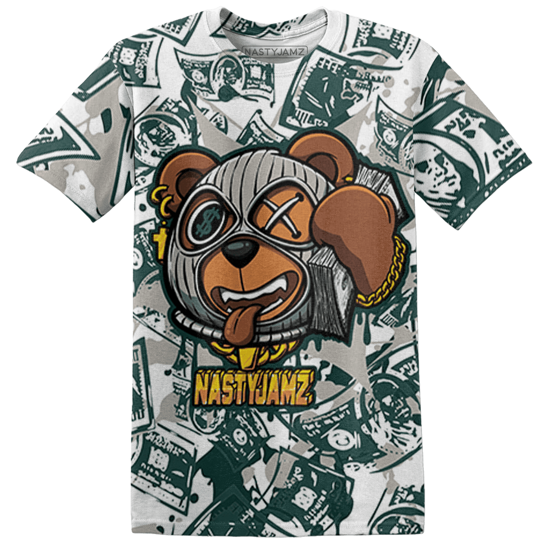 Oxidized Green 4s T Shirt Match Money Motive BER 3D All-Over Print - NastyJamz