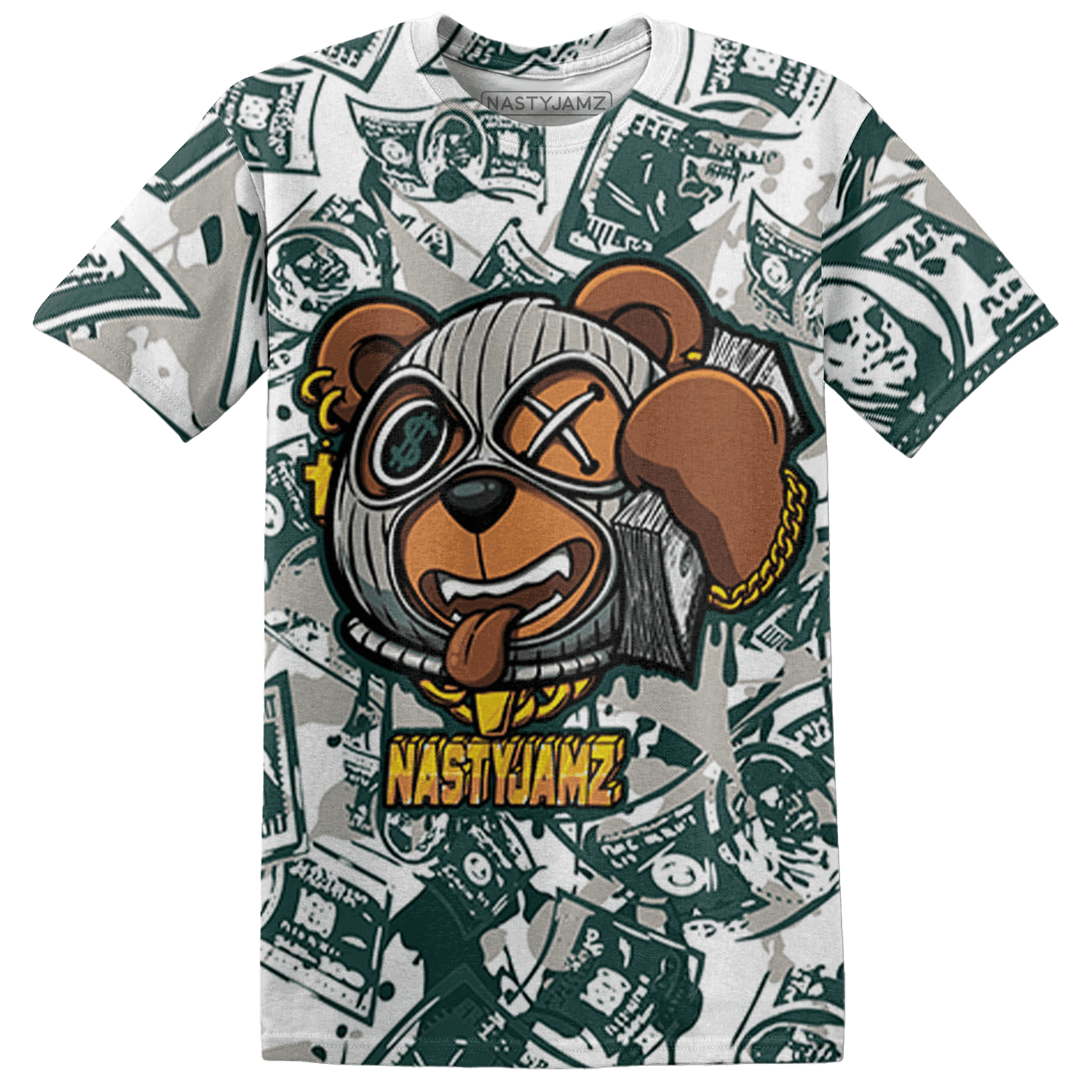 Oxidized Green 4s T Shirt Match Money Motive BER 3D All-Over Print - NastyJamz