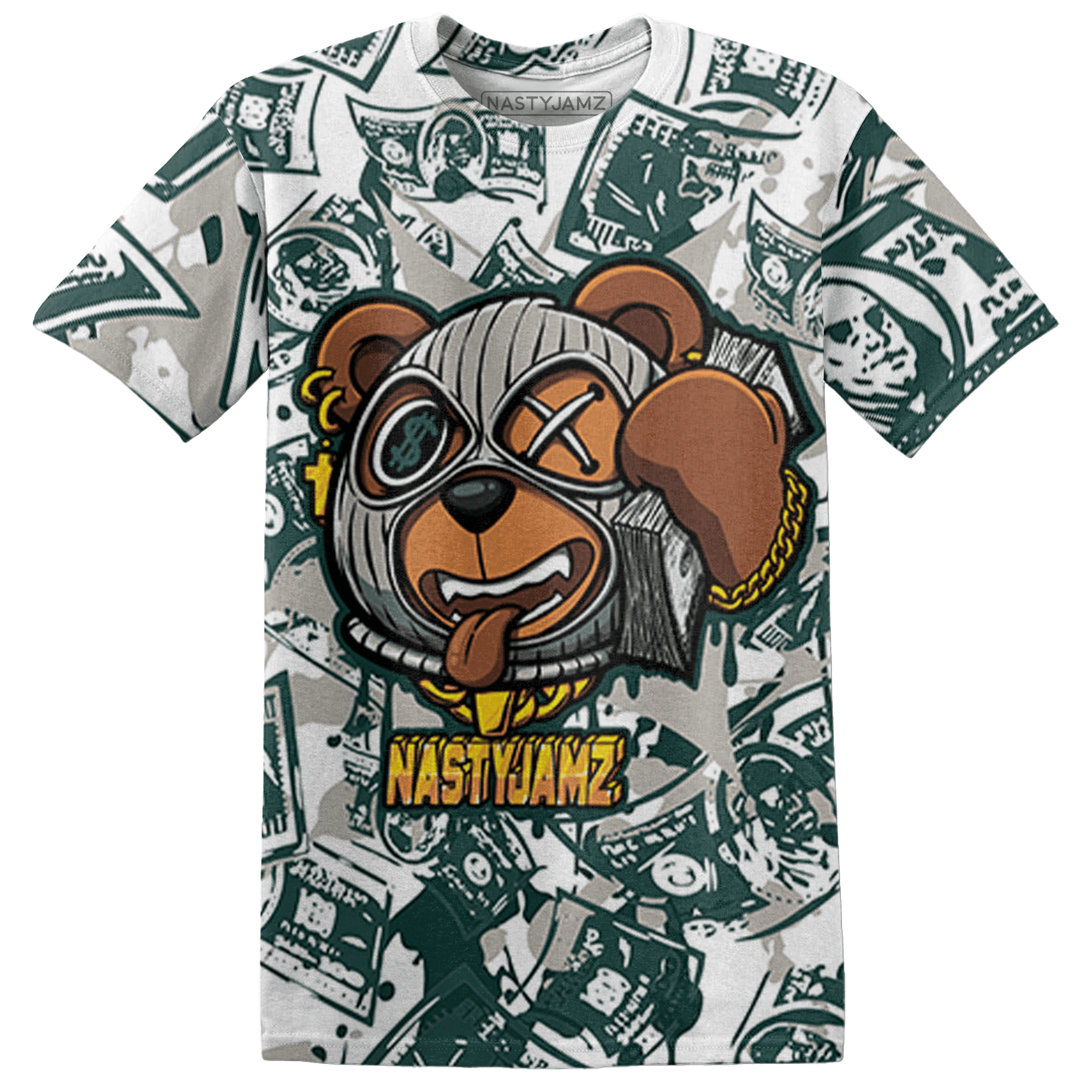 Oxidized Green 4s T Shirt Match Money Motive BER 3D All-Over Print - NastyJamz