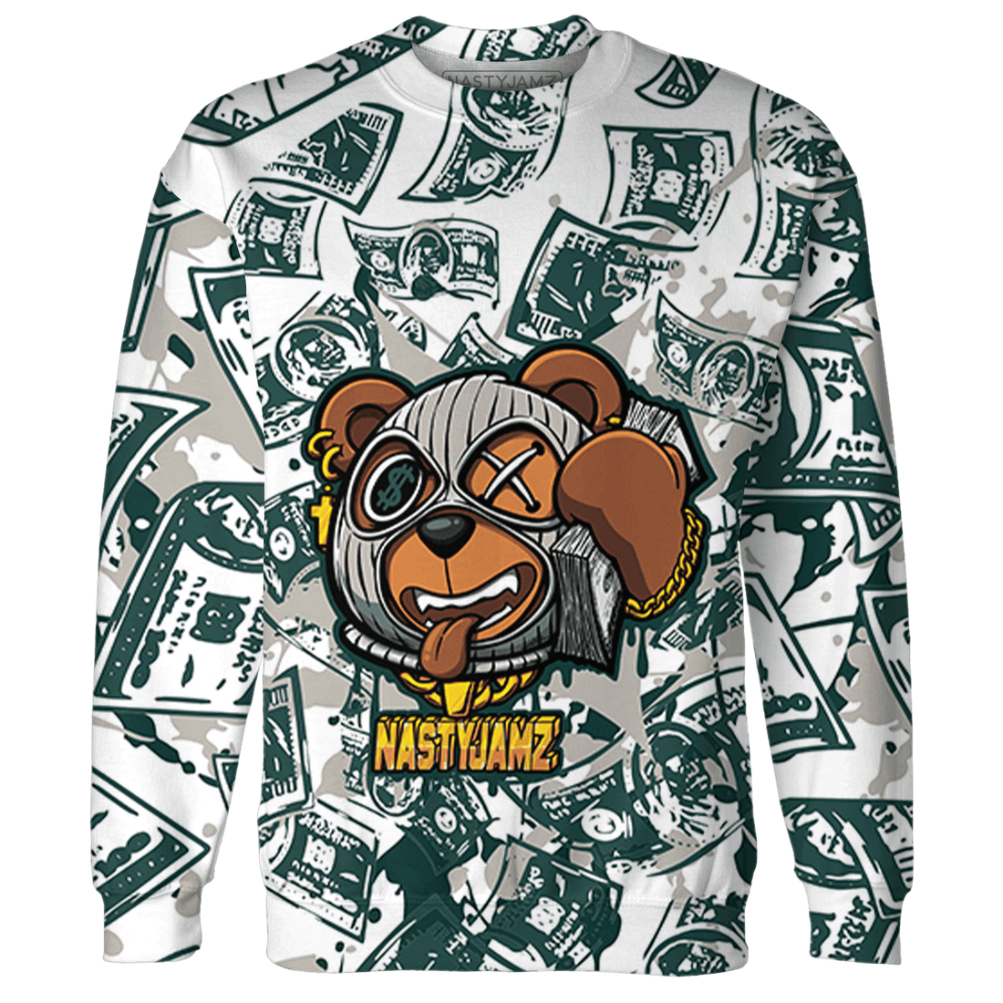 Oxidized Green 4s Sweatshirt Match Money Motive BER 3D All-Over Print - NastyJamz