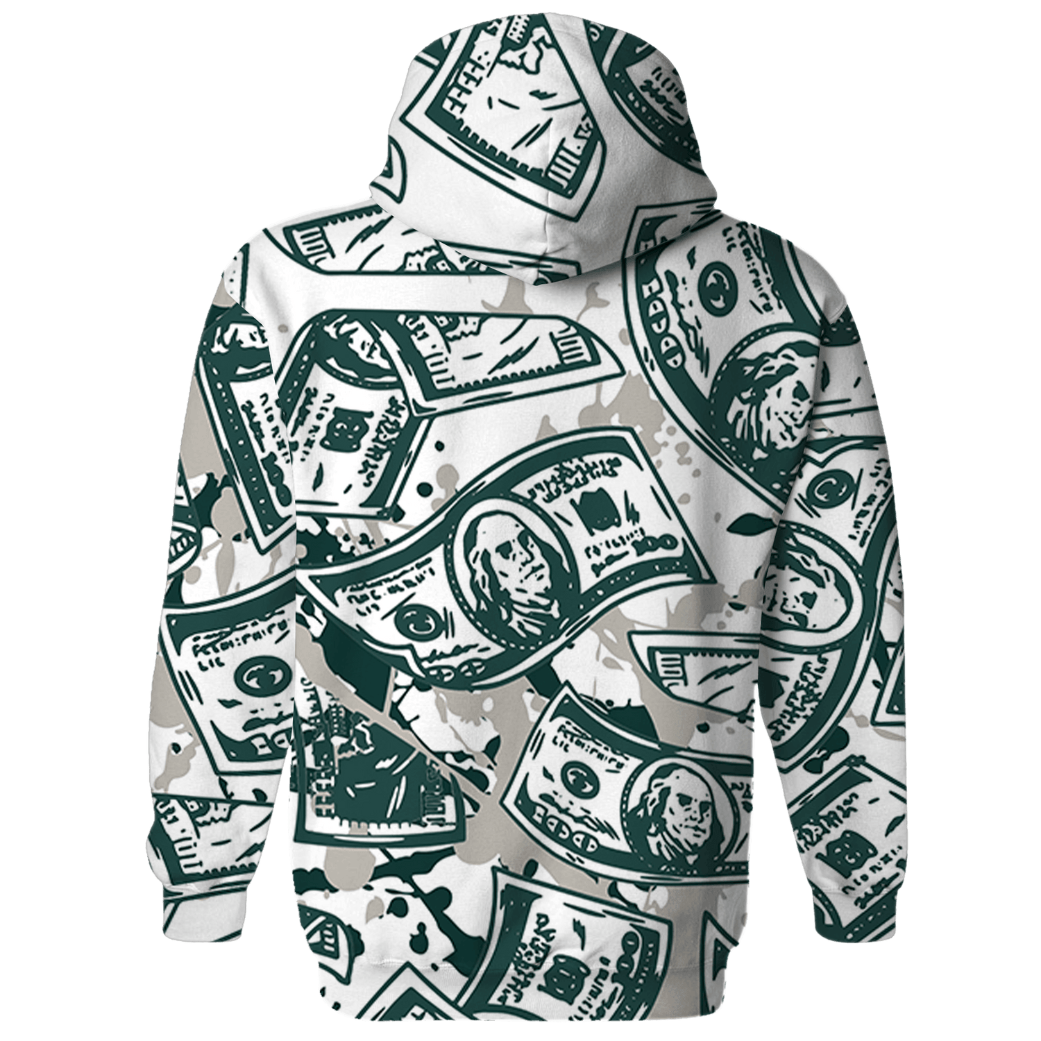 Oxidized Green 4s Hoodie Match Money Motive BER 3D All-Over Print - NastyJamz