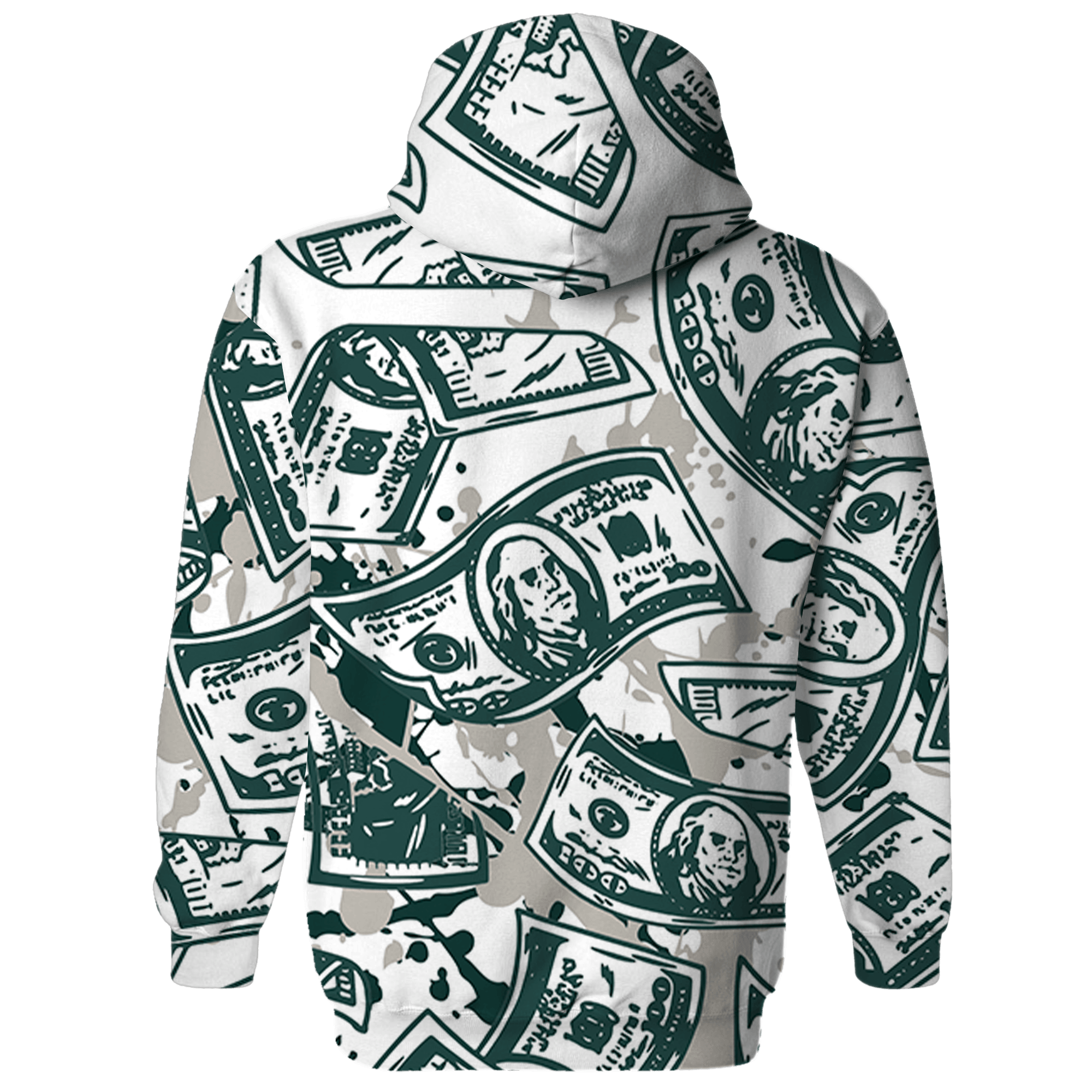 Oxidized Green 4s Hoodie Match Money Motive BER 3D All-Over Print - NastyJamz