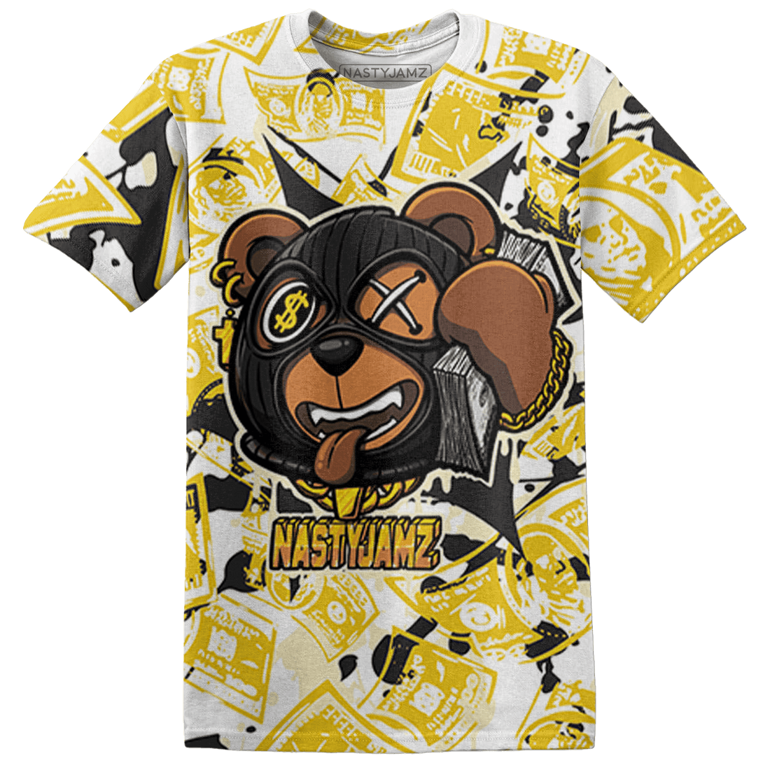 Vivid Sulfur 4s T Shirt Match Money Motive BER 3D All-Over Print - NastyJamz