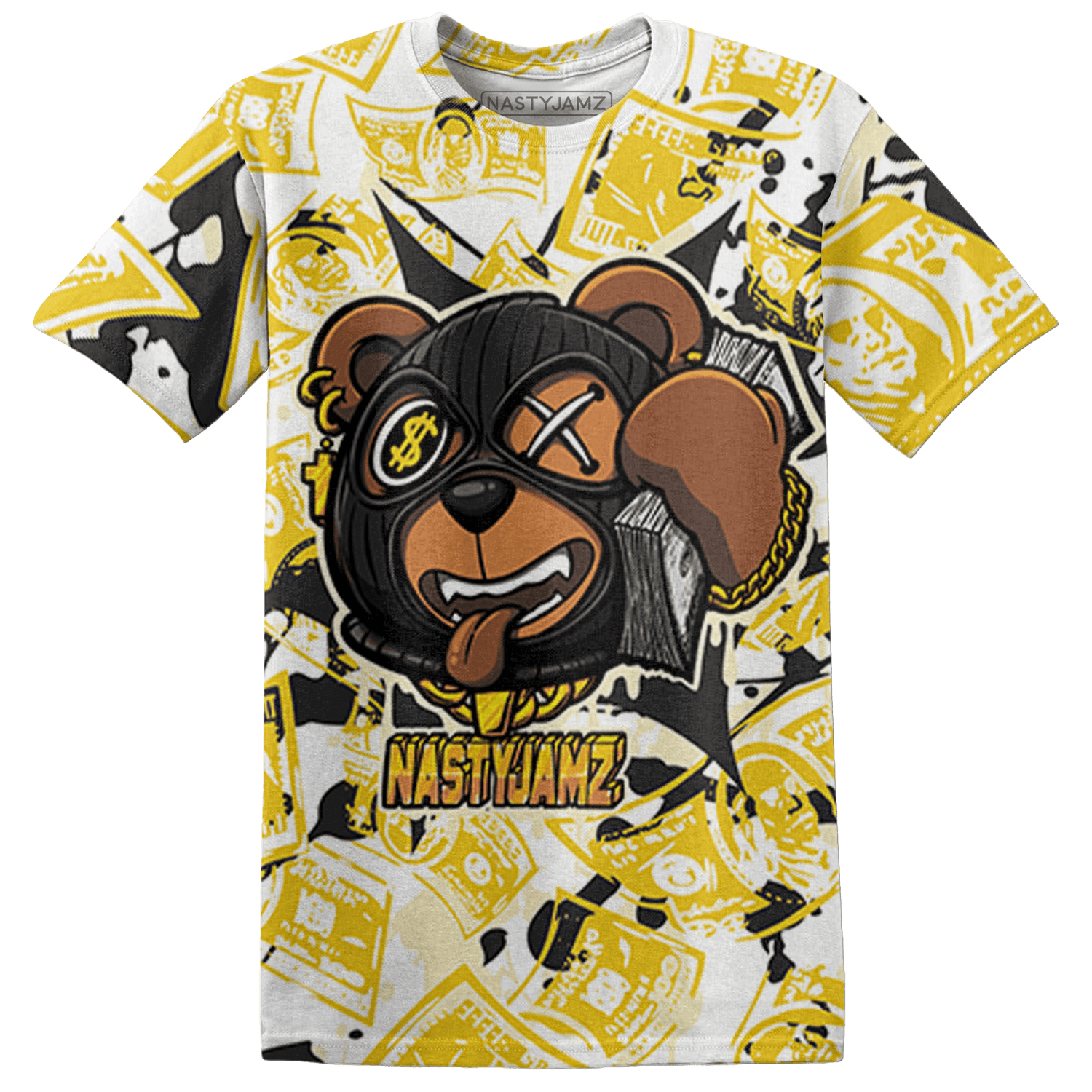 Vivid Sulfur 4s T Shirt Match Money Motive BER 3D All-Over Print - NastyJamz