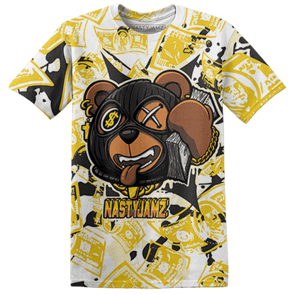 Vivid Sulfur 4s T Shirt Match Money Motive BER 3D All-Over Print - NastyJamz