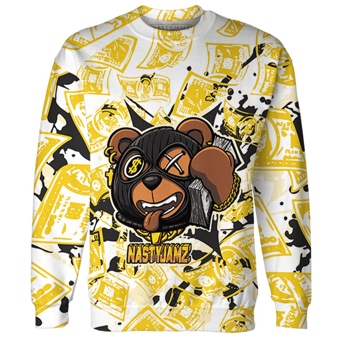 Vivid Sulfur 4s Sweatshirt Match Money Motive BER 3D All-Over Print - NastyJamz