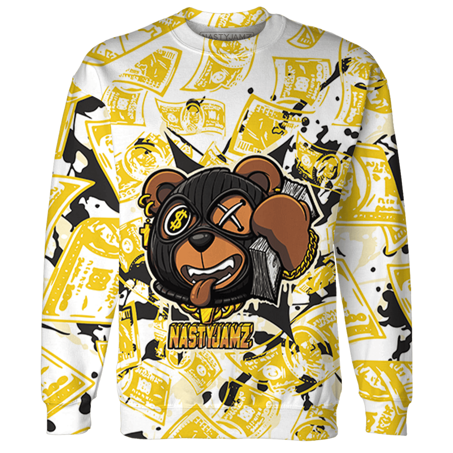 Vivid Sulfur 4s Sweatshirt Match Money Motive BER 3D All-Over Print - NastyJamz