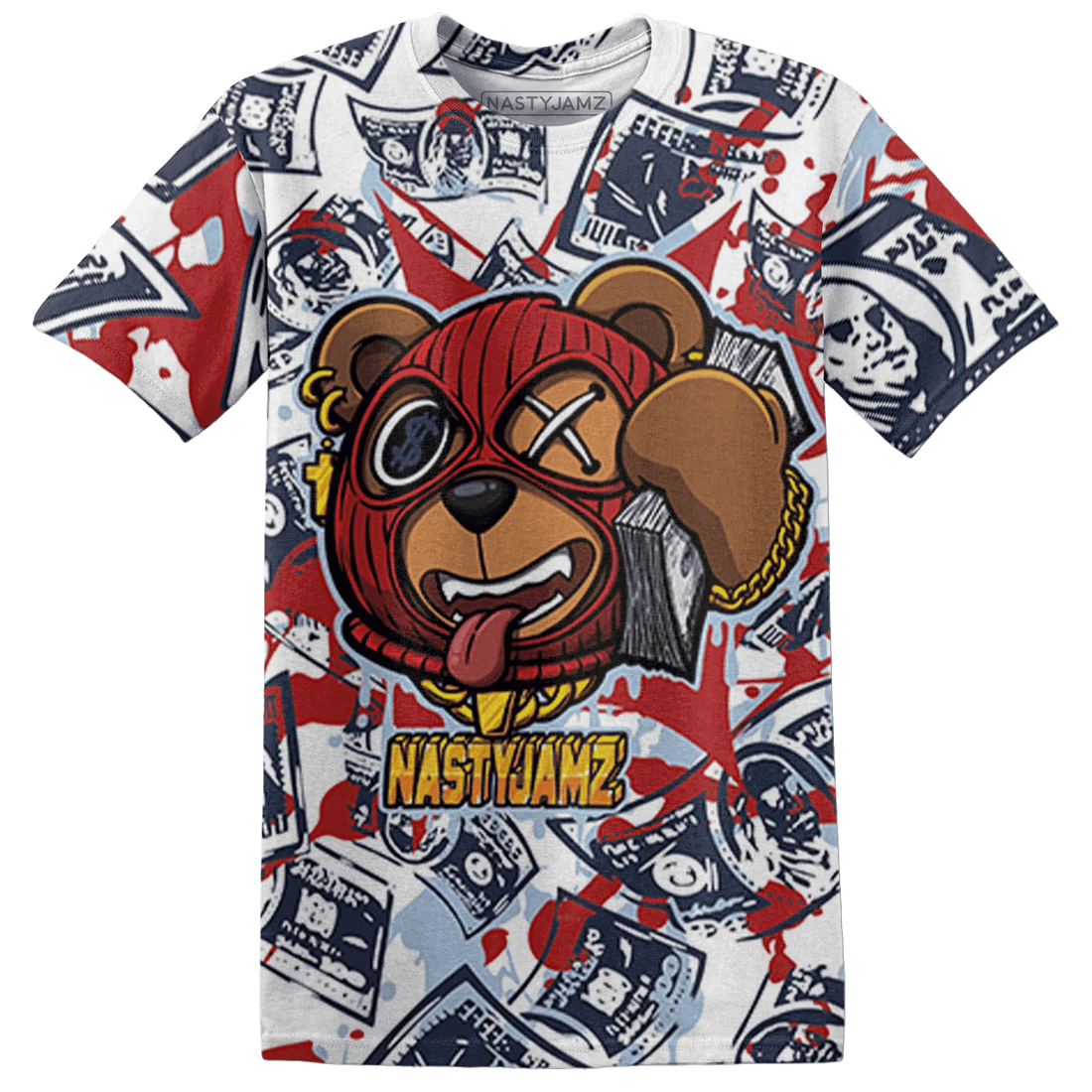 White-Navy-6s-T-Shirt-Match-Money-Motive-BER-3D