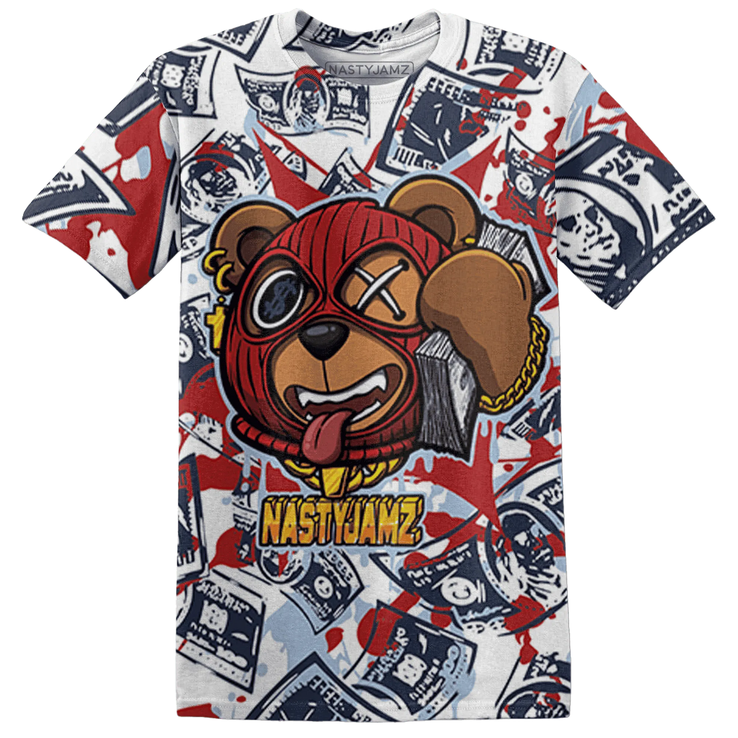 White-Navy-6s-T-Shirt-Match-Money-Motive-BER-3D