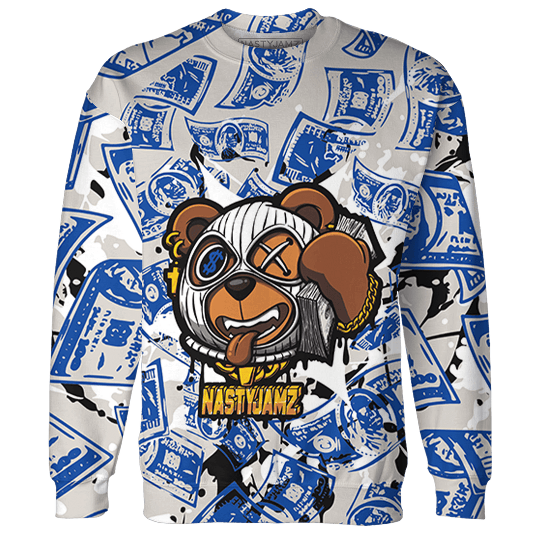 Air Max 1 86 Royal Sweatshirt Match Money Motive BER 3D All-Over Print - NastyJamz