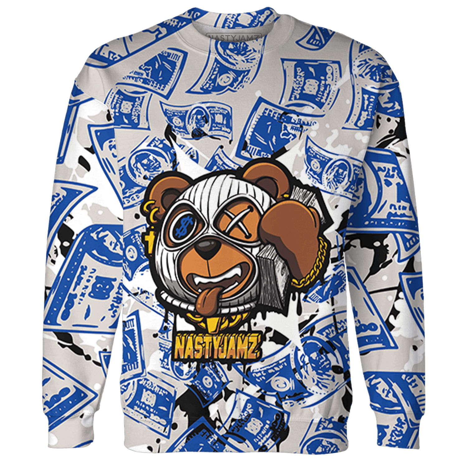 Air Max 1 86 Royal Sweatshirt Match Money Motive BER 3D All-Over Print - NastyJamz