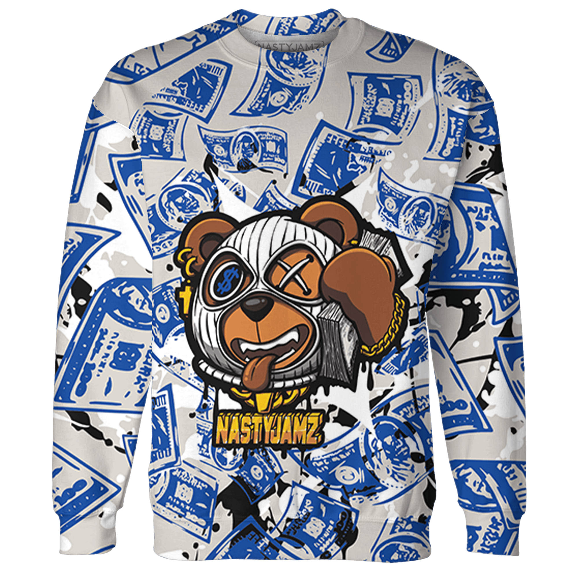 Air Max 1 86 Royal Sweatshirt Match Money Motive BER 3D All-Over Print - NastyJamz