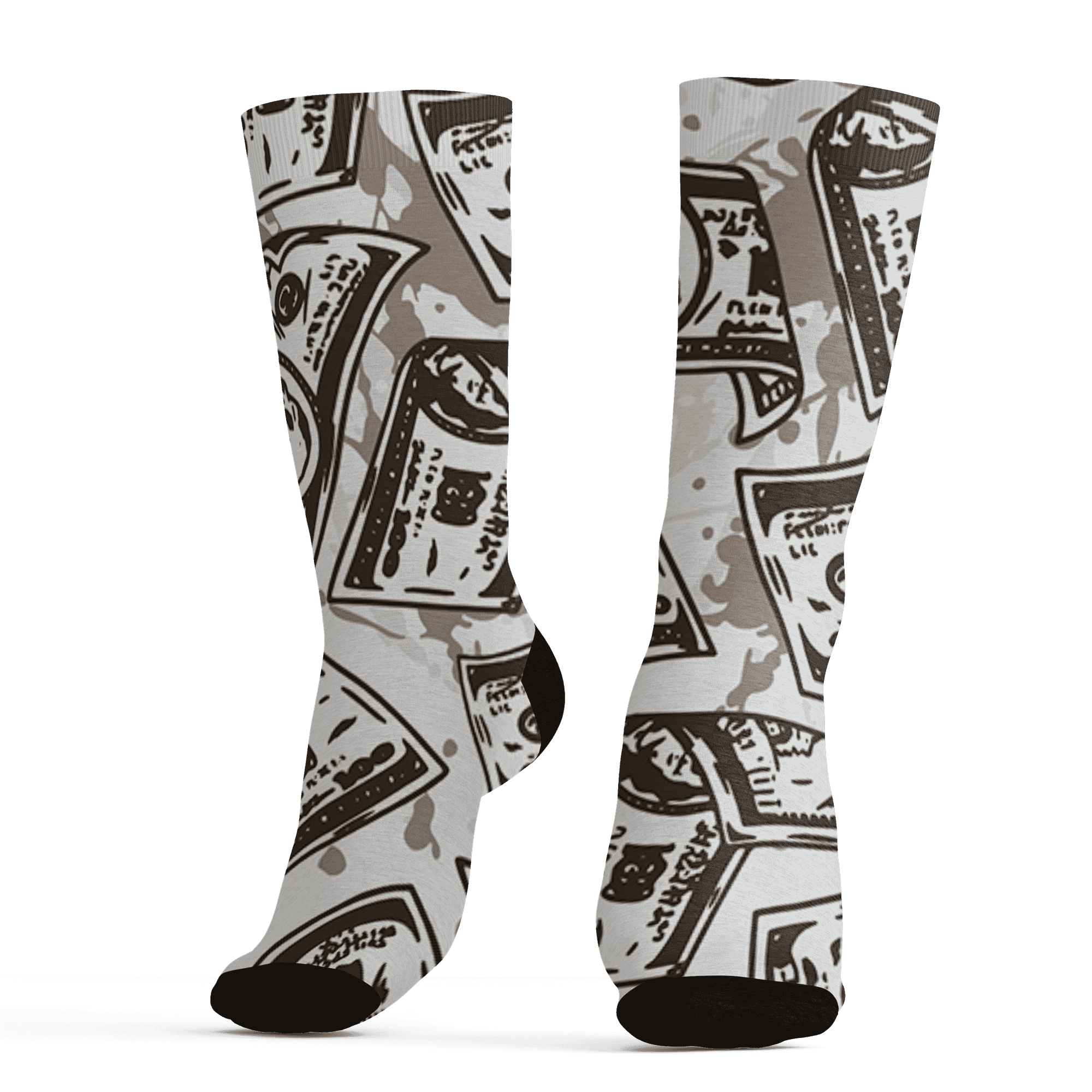 Dunk Low Baroque Brown Socks Match Money Motive BER 3D All-Over Print - NastyJamz