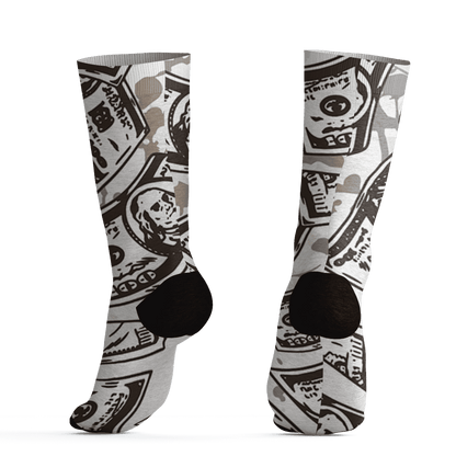 Dunk Low Baroque Brown Socks Match Money Motive BER 3D All-Over Print - NastyJamz