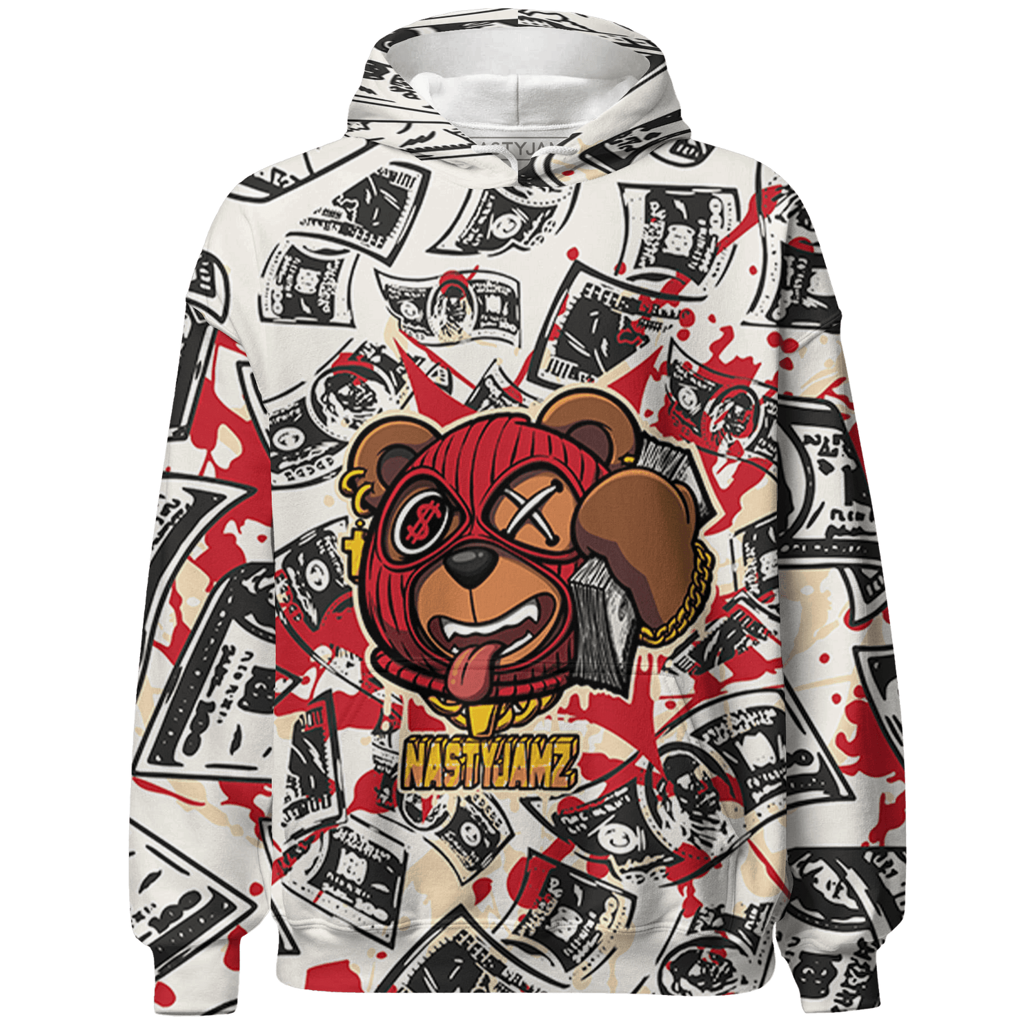 JD Jumman Jack Red Hoodie Match Money Motive BER 3D All-Over Print - NastyJamz