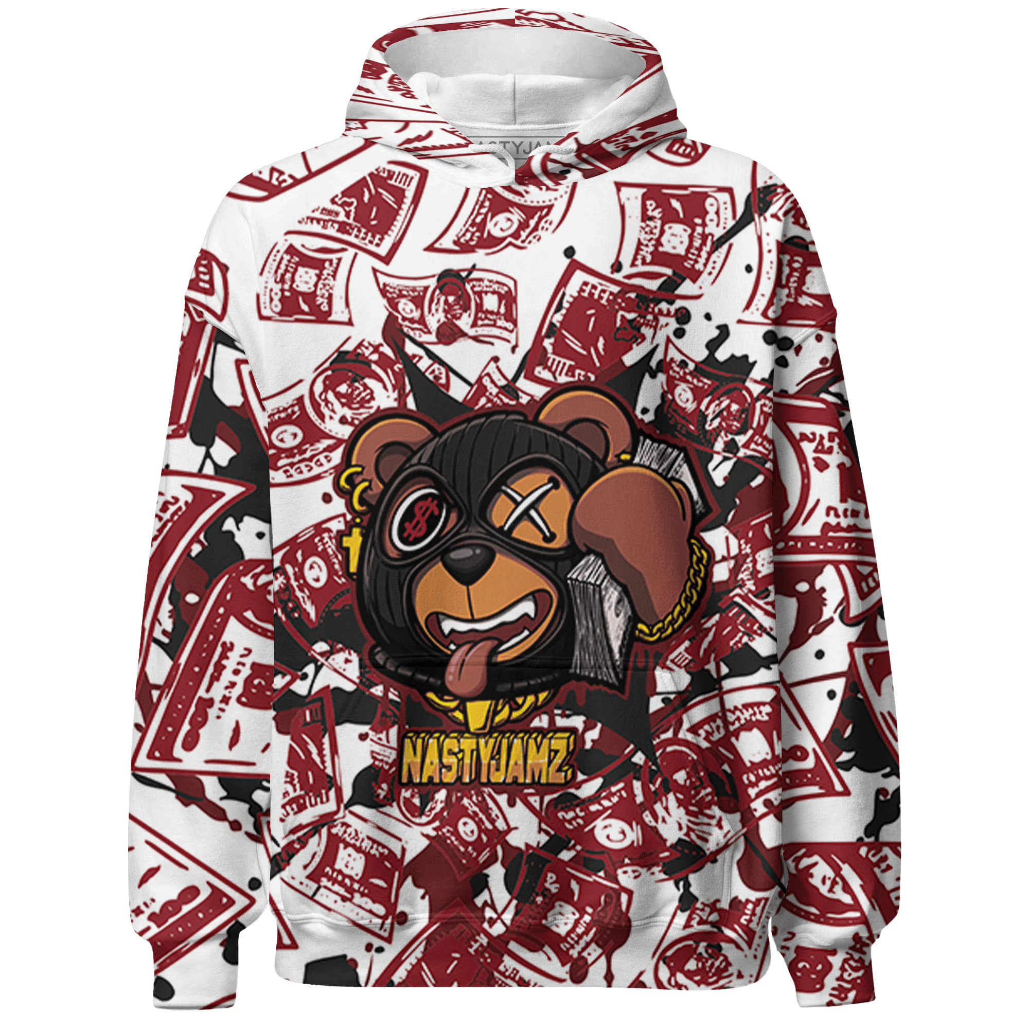 Cherry 12s Hoodie Match Money Motive BER 3D All-Over Print - NastyJamz