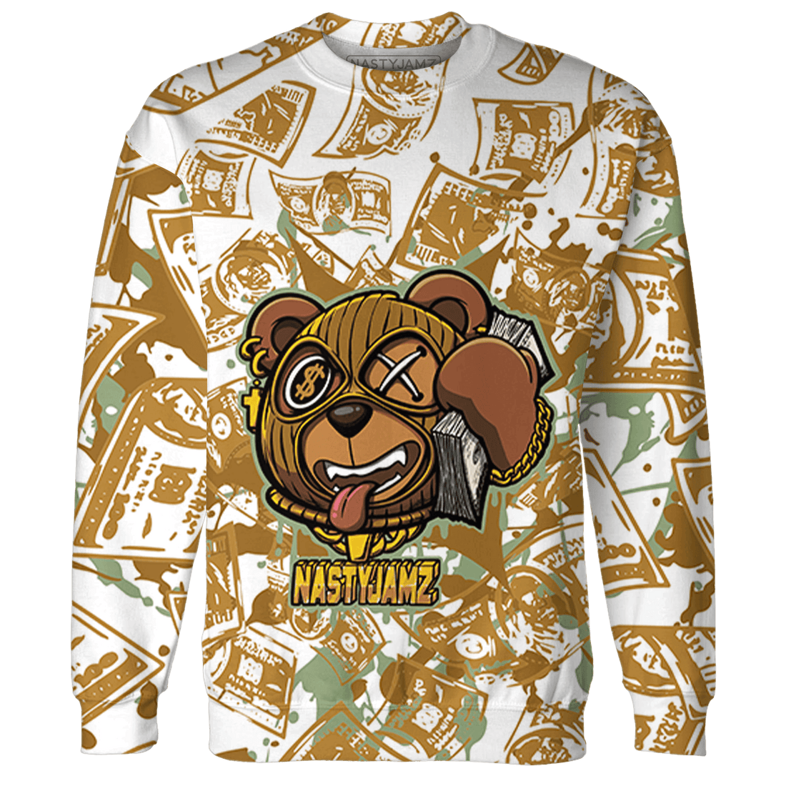 Wheat 13s Sweatshirt Match Money Motive BER 3D All-Over Print - NastyJamz