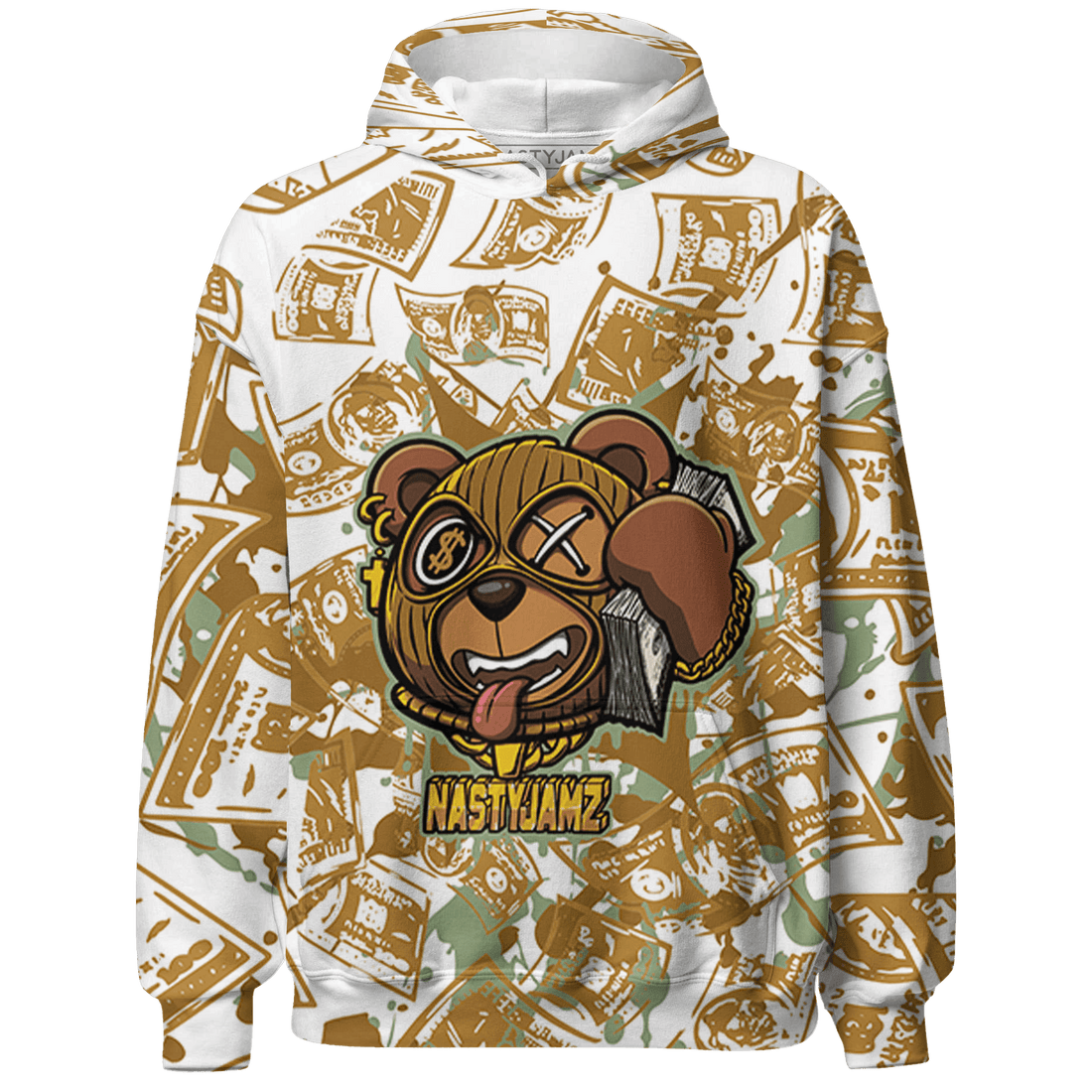 Wheat 13s Hoodie Match Money Motive BER 3D All-Over Print - NastyJamz