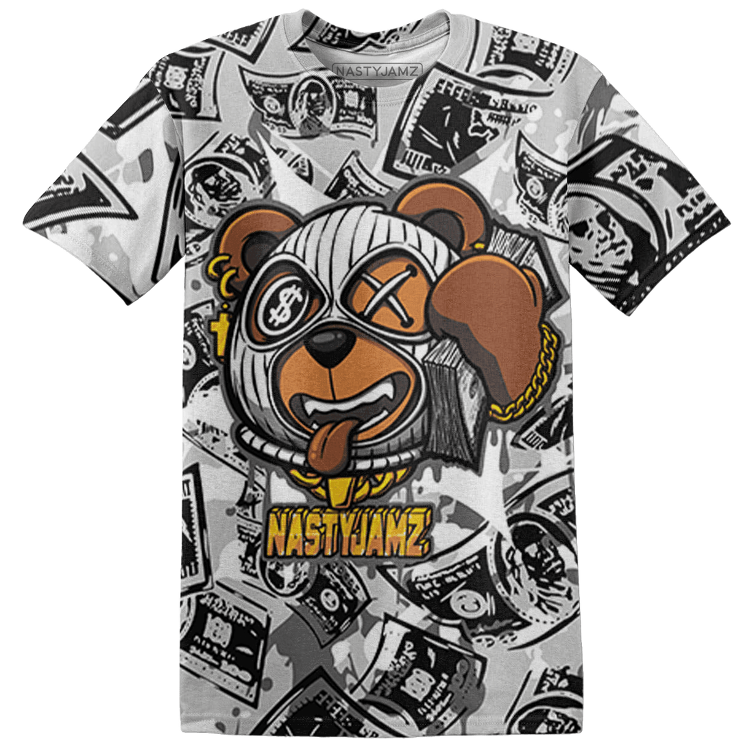 Retro High OG Black White 1s T Shirt Match Money Motive BER 3D All-Over Print - NastyJamz