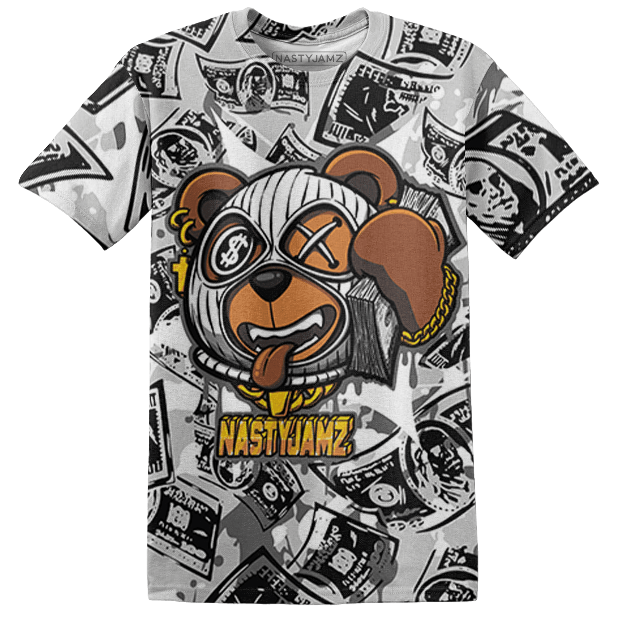 Retro High OG Black White 1s T Shirt Match Money Motive BER 3D All-Over Print - NastyJamz