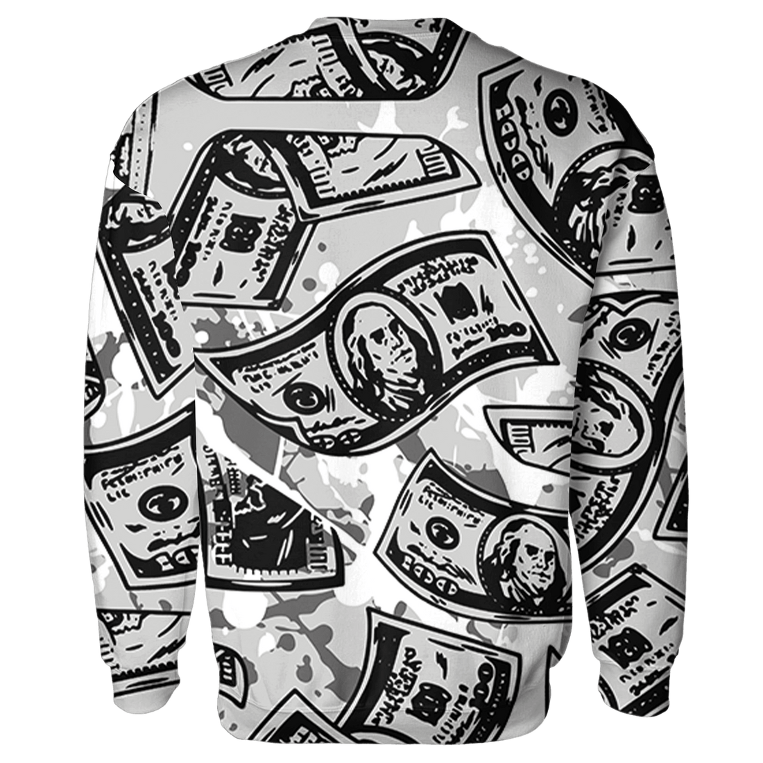 Retro High OG Black White 1s Sweatshirt Match Money Motive BER 3D All-Over Print - NastyJamz