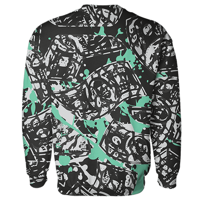 Green Glow 3s Sweatshirt Match Money Motive BER 3D All-Over Print - NastyJamz
