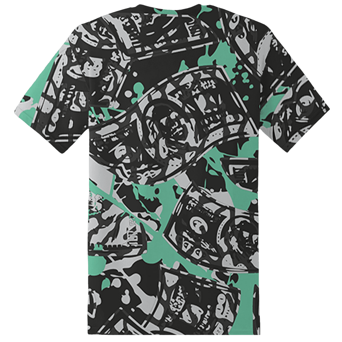 Green Glow 3s T Shirt Match Money Motive BER 3D All-Over Print - NastyJamz