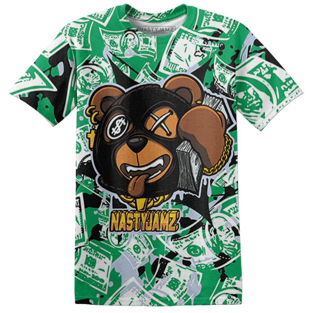 Lucky Green 5s T Shirt Match Money Motive BER 3D All-Over Print - NastyJamz
