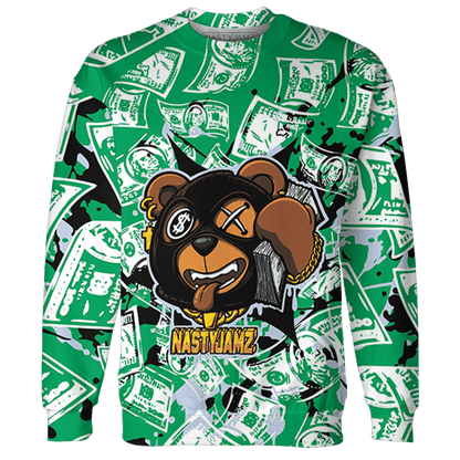 Lucky Green 5s Sweatshirt Match Money Motive BER 3D All-Over Print - NastyJamz