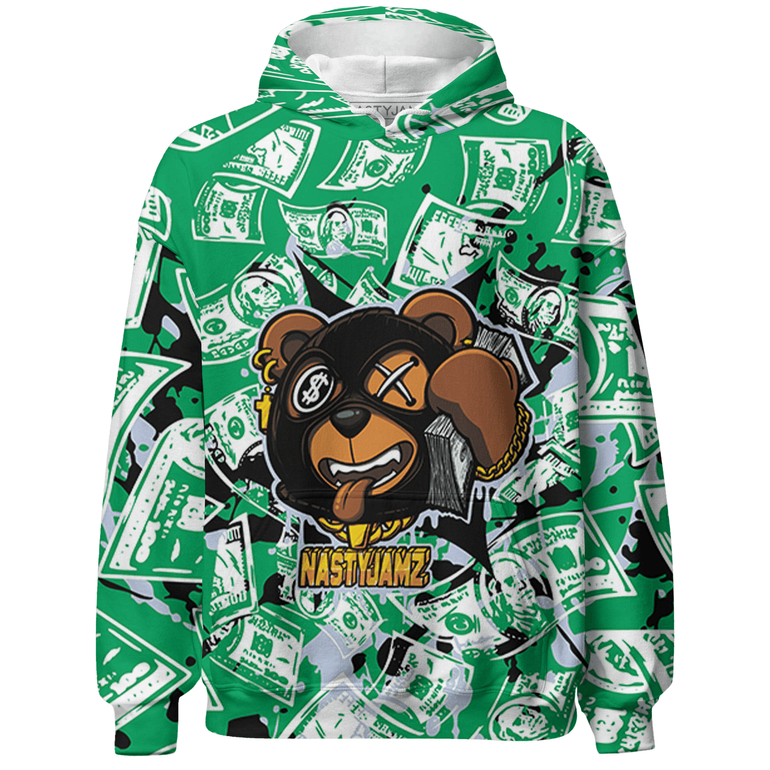 Lucky Green 5s Hoodie Match Money Motive BER 3D All-Over Print - NastyJamz