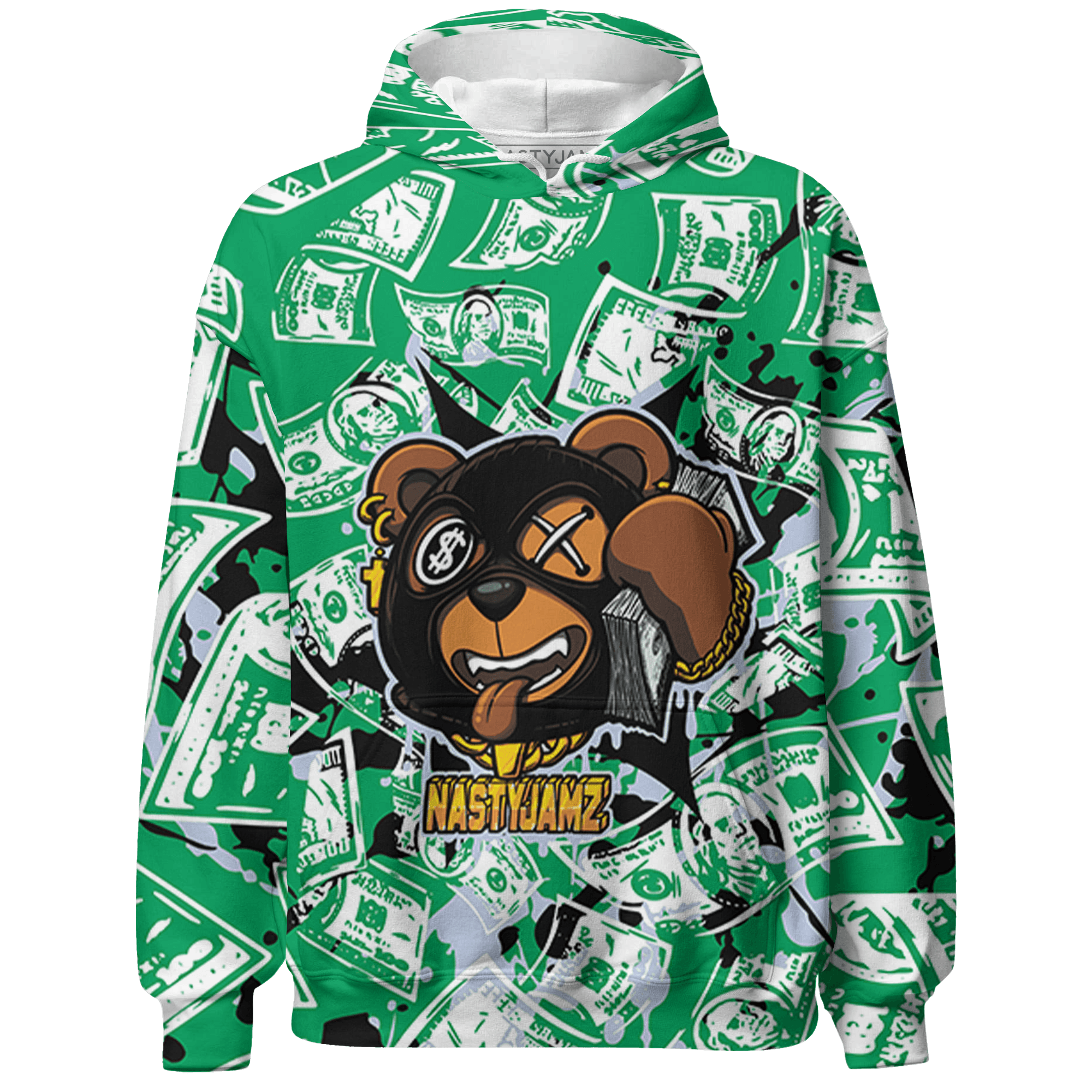 Lucky Green 5s Hoodie Match Money Motive BER 3D All-Over Print - NastyJamz