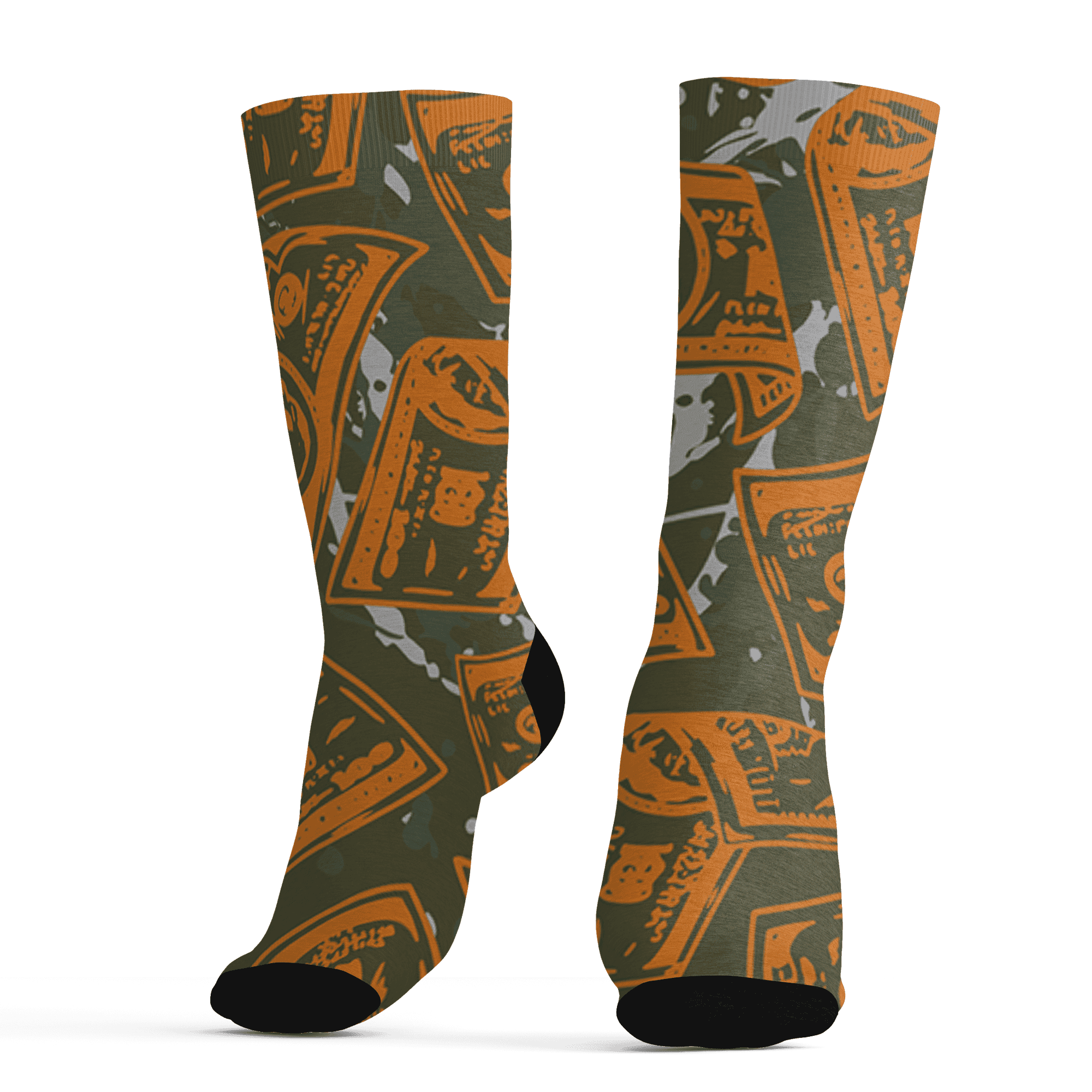 Olive 5s Socks Match Money Motive BER 3D All-Over Print - NastyJamz