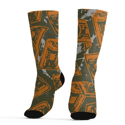 Olive 5s Socks Match Money Motive BER 3D All-Over Print - NastyJamz